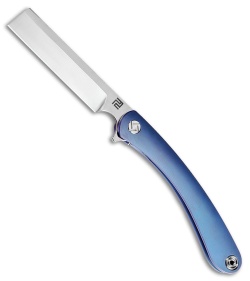 Artisan Cutlery Orthodox Frame Lock Knife Blue Ti (3.75" Satin Bohler M390)