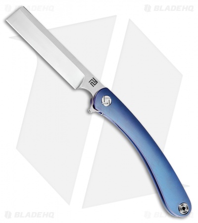 Artisan Cutlery Orthodox Frame Lock Knife Blue Ti (3.75" Satin Bohler M390)