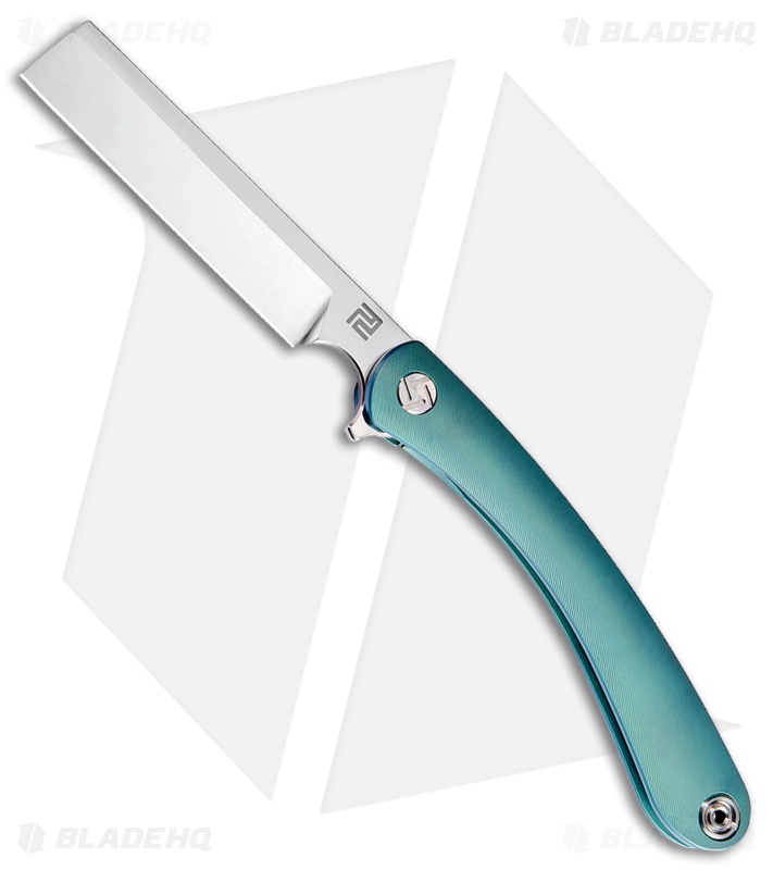 Artisan Cutlery Orthodox Frame Lock Knife Green Ti (3.75" Satin Bohler M390)