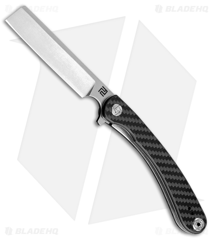 Artisan Cutlery Orthodox Liner Lock Knife Black Carbon Fiber (3.5" Stonewash)