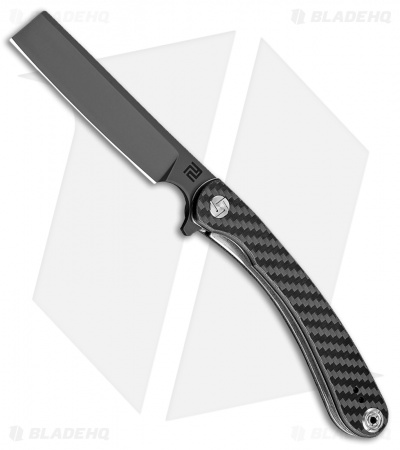 Artisan Cutlery Orthodox Liner Lock Knife Black Carbon Fiber (3.5" Black)