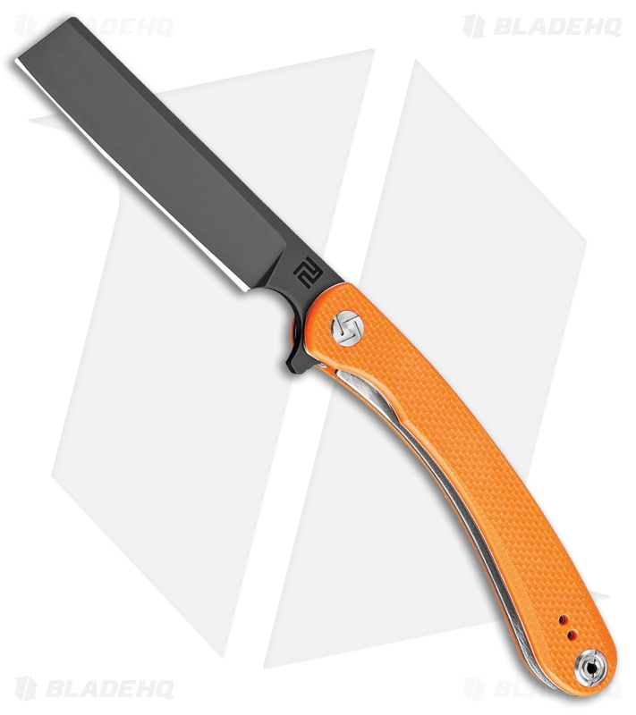 Artisan Cutlery Orthodox Liner Lock Knife Orange G-10 (3.5" Black)