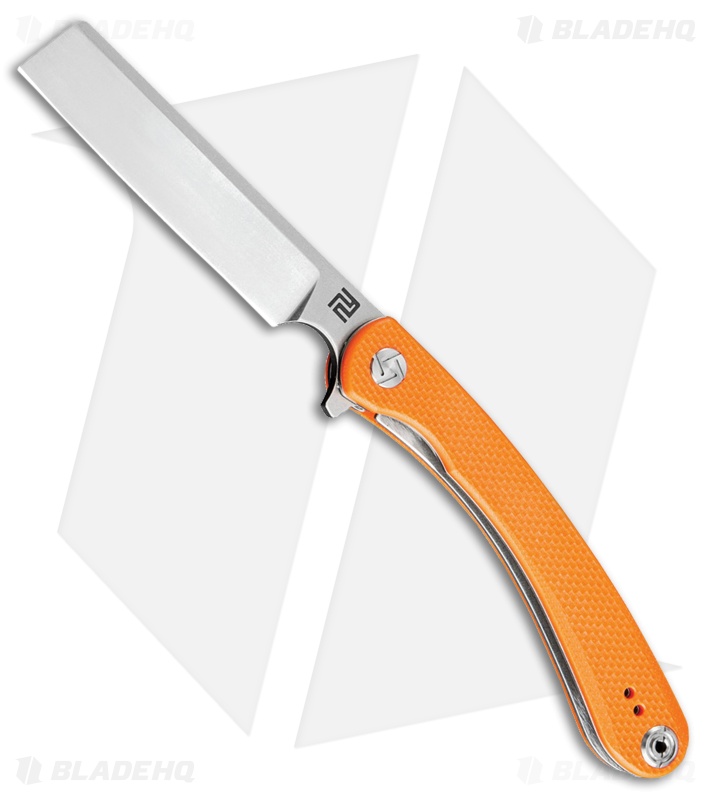 Artisan Cutlery Orthodox Liner Lock Knife Orange G-10 (3.5" Stonewash)