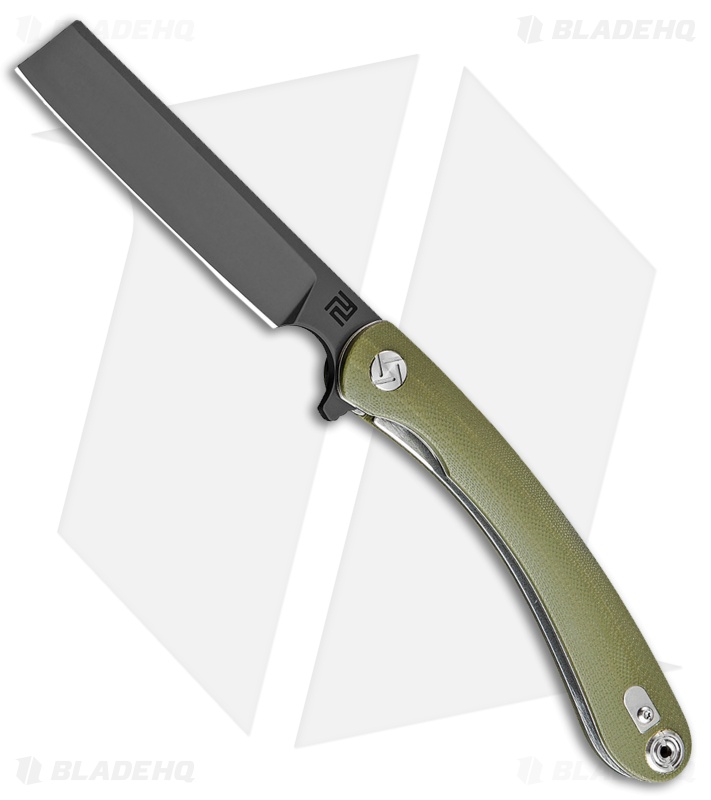 Artisan Cutlery Orthodox Liner Lock Knife Smooth OD Green G-10 (3.5" Black)
