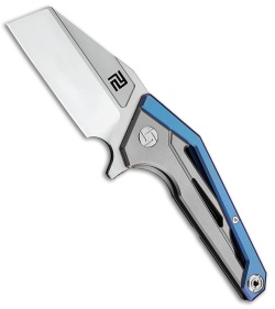 Artisan Cutlery Ravine Frame Lock Knife Blue/Gray Ti (3" Satin CPM-S35VN)