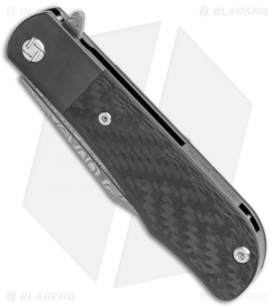 Artisan Cutlery Small Hyperion Bolster Lock Knife CF/Black Ti (3" Damascus)