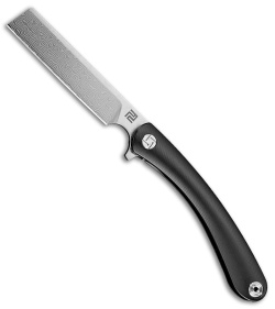 Artisan Cutlery Orthodox Frame Lock Knife Black Ti (3.75" Damascus)