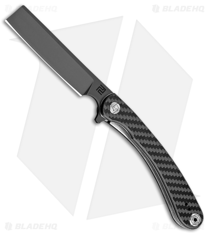 Artisan Cutlery Small Orthodox Liner Lock Knife Black Carbon Fiber (2.75" Black)