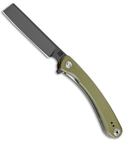 Artisan Cutlery Small Orthodox LinerLock Knife Textured Green G-10 (2.75" Black)