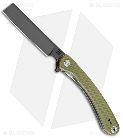 Artisan Cutlery Small Orthodox LinerLock Knife Textured Green G-10 (2.75" Black)