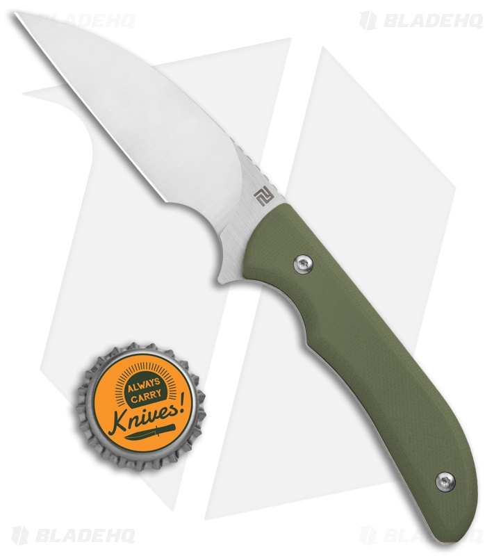 Artisan Cutlery Sea Snake Fixed Blade Knife Green G-10 (3.1" Satin) 1842B-GN