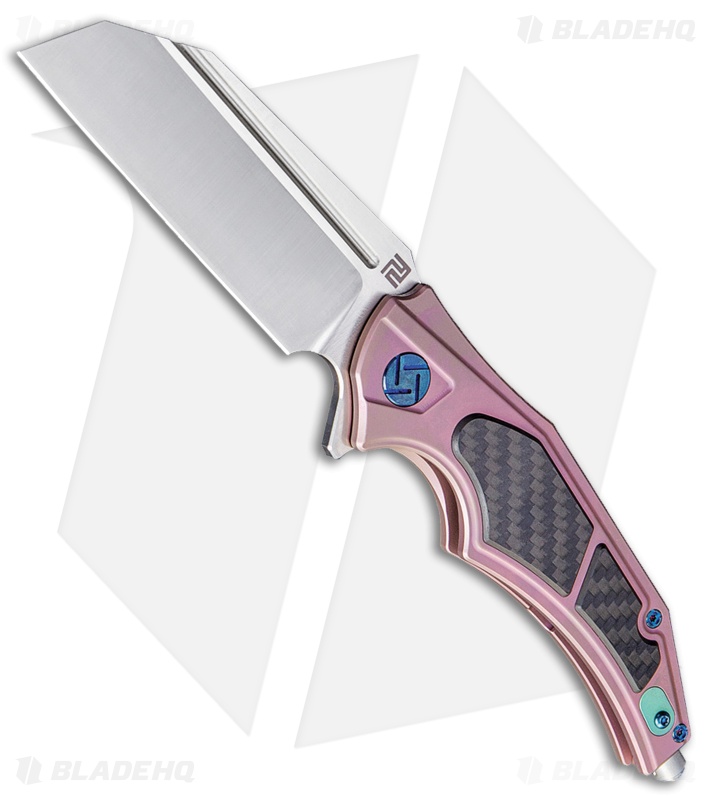 Artisan Cutlery Apache Frame Lock Knife Rose Ti/Carbon Fiber (3.5" Satin M390)