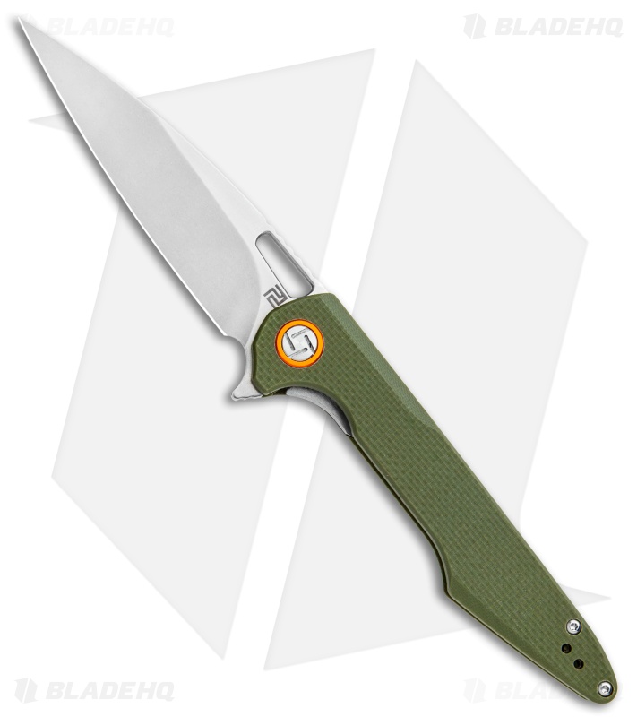 Artisan Cutlery Archaeo Liner Lock Flipper Knife OD Green G-10 (3.75" Stonewash)