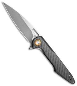 Artisan Cutlery Small Archaeo Liner Lock Knife Black Carbon Fiber (3" Stonewash)