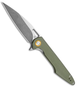 Artisan Cutlery Small Archaeo Liner Lock Knife OD Green G-10 (3" Stonewash)