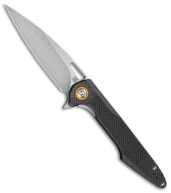 Artisan Cutlery Small Archaeo LinerLock Knife Textured Black G-10 (3" Stonewash)