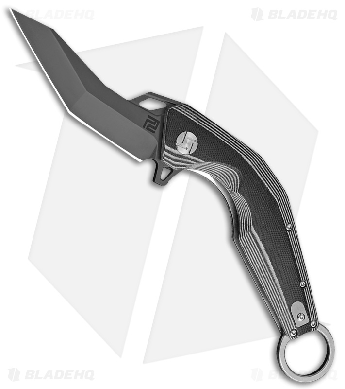 Artisan Cutlery Cobra Liner Lock Knife Black/White G-10 (3.5" Black D2)