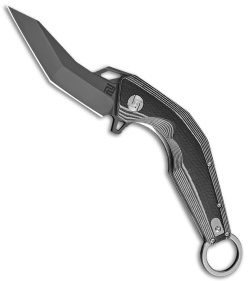 Artisan Cutlery Cobra Liner Lock Knife Black/White G-10 (3.5" Black D2) 