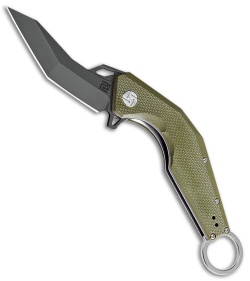 Artisan Cutlery Cobra Liner Lock Knife Green G-10 (3.5" Black D2) 