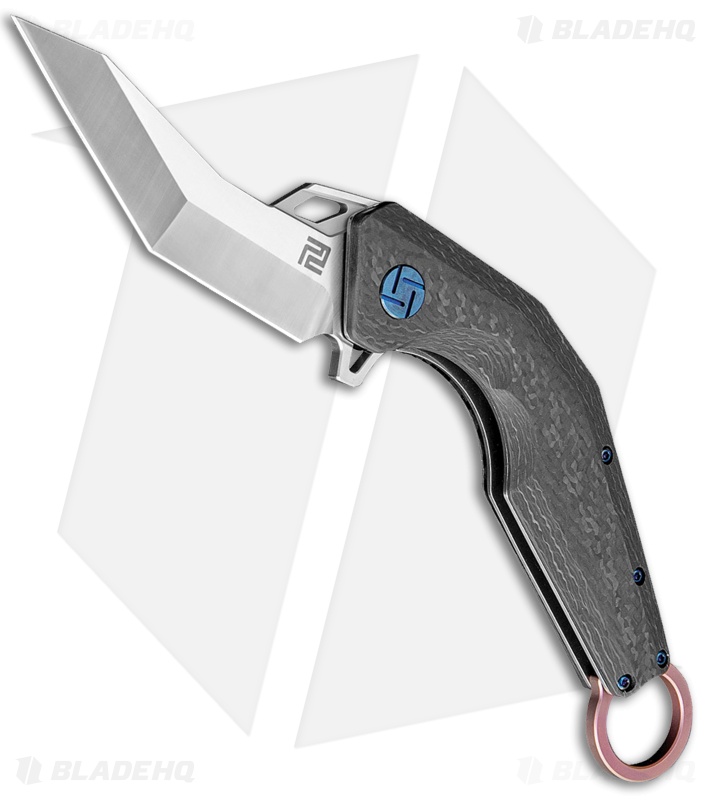 Artisan Cutlery Cobra Liner Lock Karambit Knife CF/Rose (3.5" Satin S35VN)