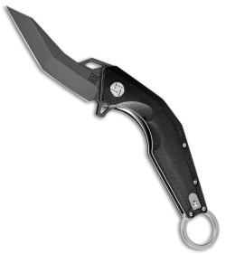 Artisan Cutlery Cobra Liner Lock Knife Smooth Black G-10 (3.5" Black D2) 