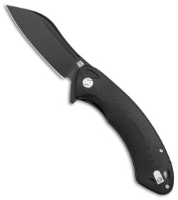 Artisan Cutlery Eterno Liner Lock Knife Smooth Black G-10 (3.5" Black D2)