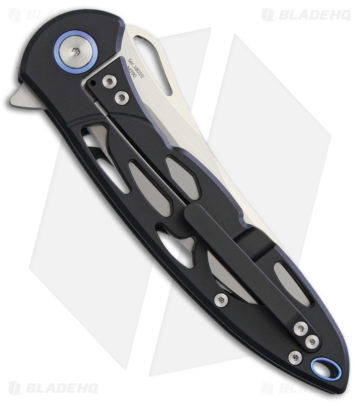 Artisan Cutlery Hoverwing  Frame Lock Knife Black Ti (3.75" Satin M390)