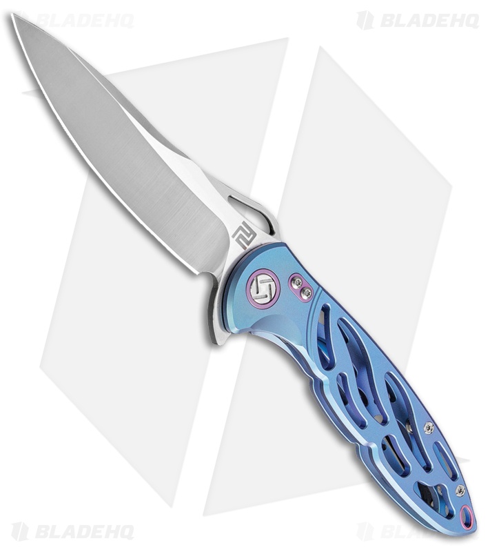 Artisan Cutlery Hoverwing Frame Lock Knife Blue Titanium (3.75" Satin S35VN)