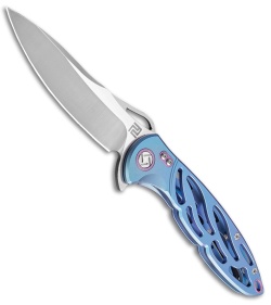 Artisan Cutlery Hoverwing Frame Lock Knife Blue Titanium (3.75" Satin S35VN)