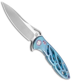 Artisan Cutlery Hoverwing Frame Lock Knife Green Ti (3.75" Satin M390)