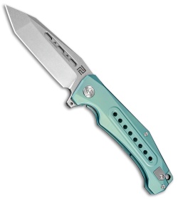 Artisan Cutlery Jungle Frame Lock Knife Green Titanium (3.8" Stonewash)