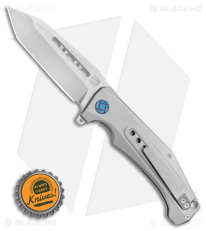 Artisan Cutlery Jungle Frame Lock Knife Gray Titanium (3.8" Stonewash)