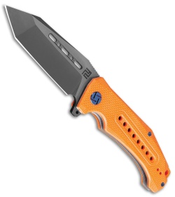 Artisan Cutlery Jungle Liner Lock Knife Textured Orange G-10 (3.8" Black D2)