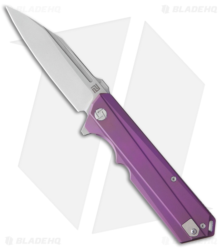 Artisan Cutlery Littoral Frame Lock Knife Purple Titanium (3.75" Stonewash)
