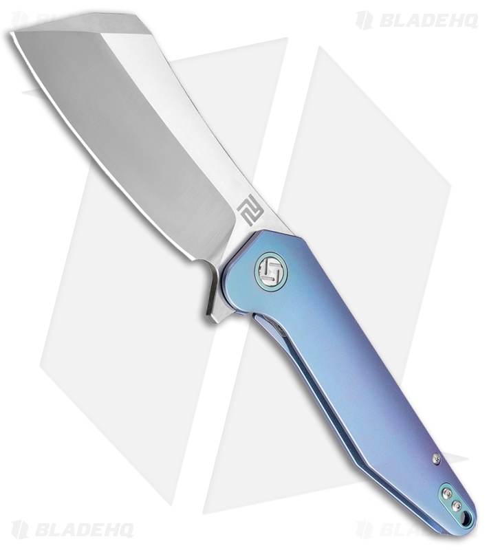 Artisan Cutlery Osprey Frame Lock Knife Blue Titanium (3.6" Satin CPM-S35VN)