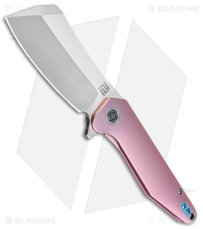 Artisan Cutlery Osprey Frame Lock Knife Pink Ti (3.6" Satin Bohler M390)