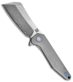 Artisan Cutlery Osprey Liner Lock Knife Gray Titanium (3.6" Damascus)