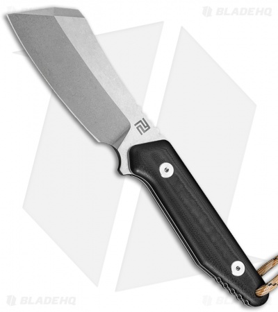 Artisan Osprey Fixed Blade Knife Black G-10 + White  (4" Stonewash)