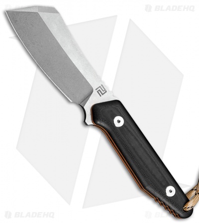 Artisan Osprey Fixed Blade Knife Black G-10 + Orange (4" Stonewash)