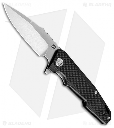 Artisan Cutlery Small Predator Liner Lock Knife Black G-10  (3" Stonewash) 