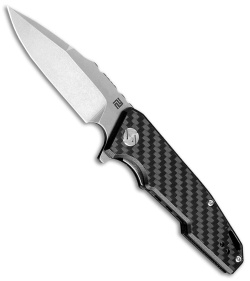 Artisan Cutlery Small Predator Liner Lock Knife Carbon Fiber (3" Stonewash) 