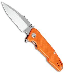 Artisan Cutlery Small Predator Liner Lock Knife Orange G-10  (3" Stonewash) 