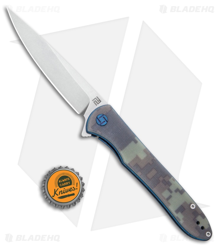 Artisan Cutlery Shark Liner Lock Knife Digital Camo G-10 (4" Stonewash) 1707P-CG