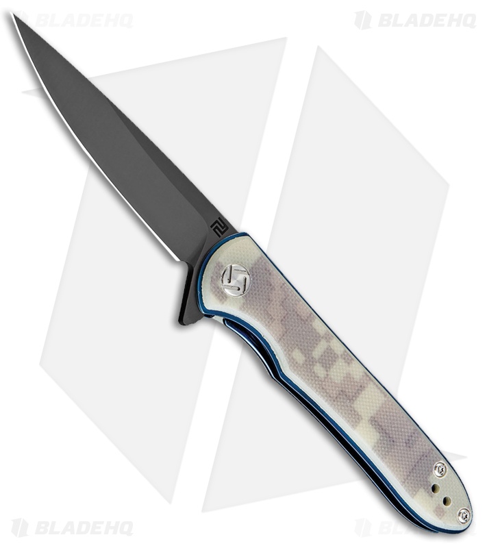 Artisan Cutlery Small Shark Liner Lock Knife Digital Camo G-10 (3" Black)