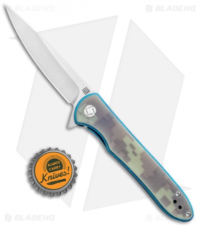 Artisan Cutlery Small Shark Liner Lock Knife Digital Camo G-10 (3" Stonewash)