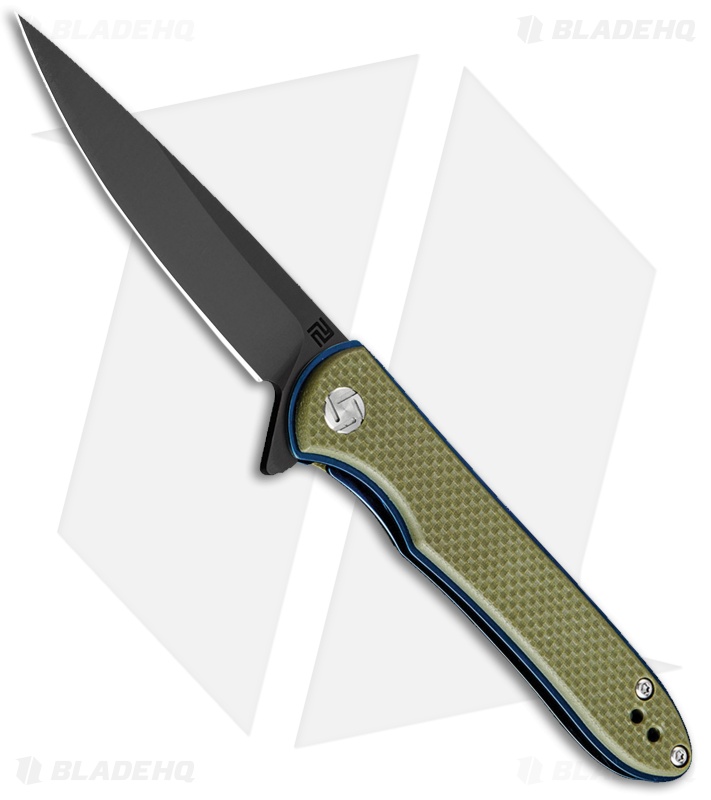 Artisan Cutlery Small Shark LinerLock Knife OD Green G-10 (3" Black) 1707PS-BGNF