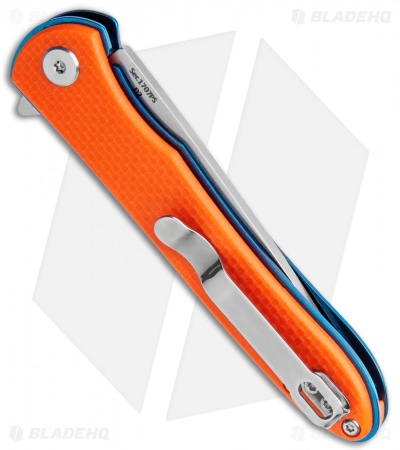 Artisan Cutlery Small Shark Liner Lock Knife Orange G-10/Blue (3" Stonewash)
