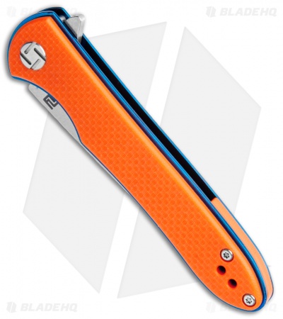 Artisan Cutlery Small Shark Liner Lock Knife Orange G-10/Blue (3" Stonewash)