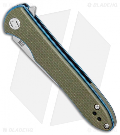 Artisan Cutlery Small Shark Liner Lock Knife OD Green G-10 (3" Stonewash)