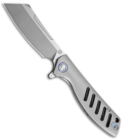 Artisan Cutlery Small Tomahawk Frame Lock Knife Gray Titanium (3" Satin M390)